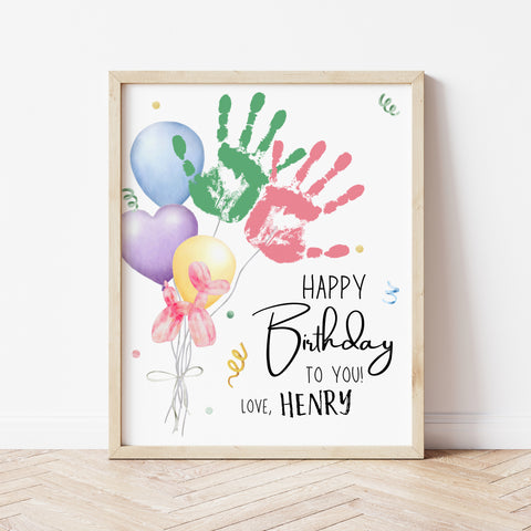 Birthday Handprint Art | Handprint Birthday Card | Ollie + Hank