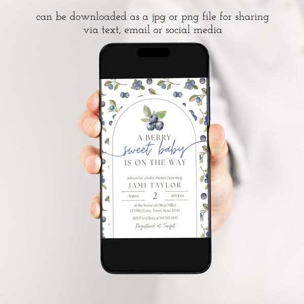 Berry Sweet Baby Shower Invitations | Blueberry Baby Shower | Ollie + Hank