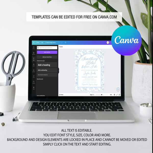 Something Blue Before I Do | Blue Toile Bridal Shower Invitation | Ollie + Hank