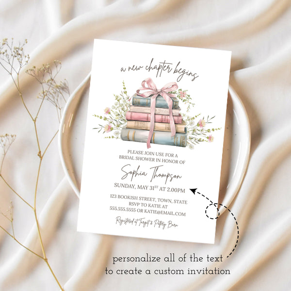A New Chapter Begins Bridal Shower | Book Themed Bridal Shower | Ollie + Hank