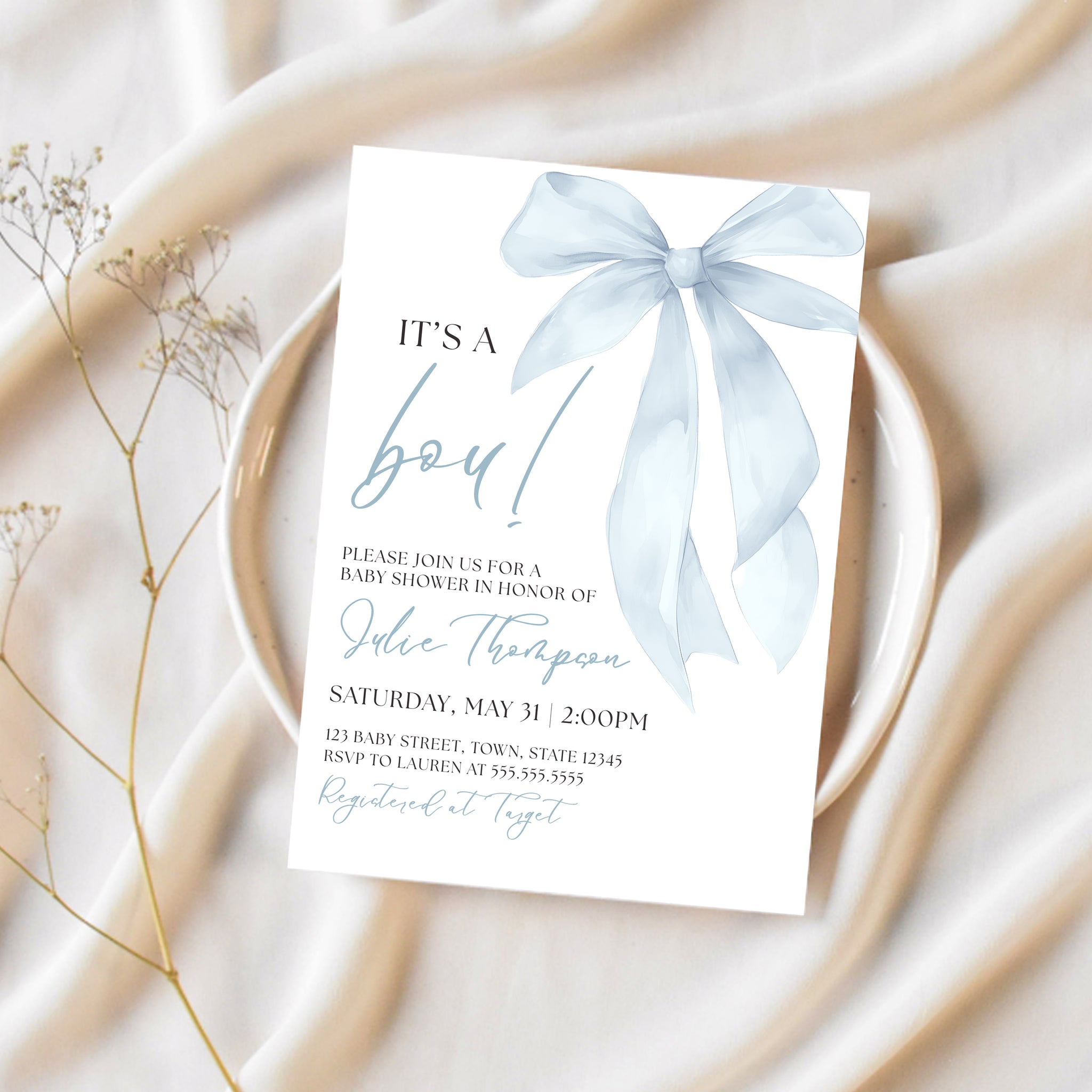Boy Baby Shower Invitation | It's A Boy Baby Shower | Ollie + Hank
