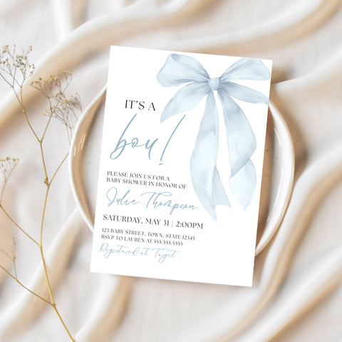 Boy Baby Shower Invitation | It's A Boy Baby Shower | Ollie + Hank