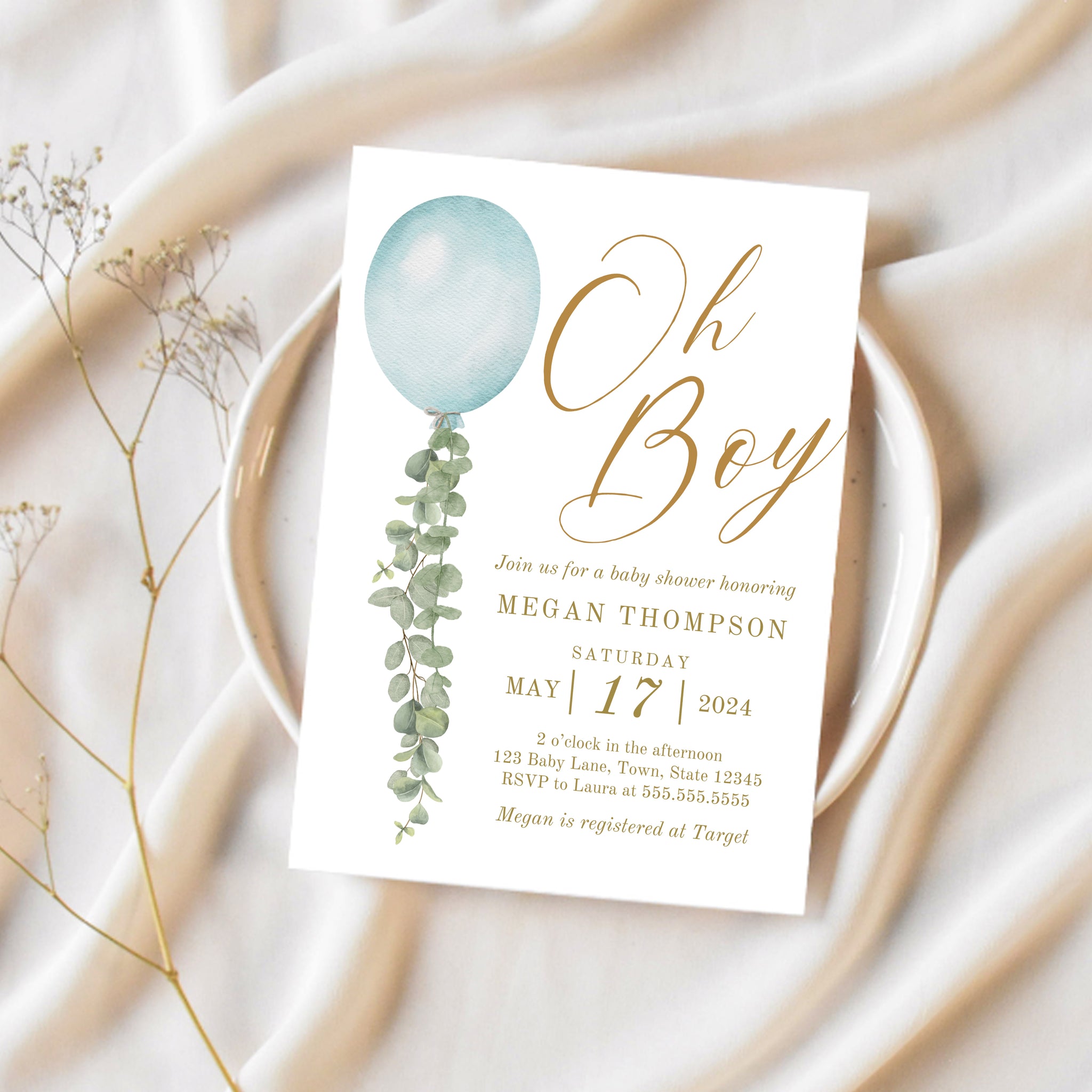 Boy Baby Shower Invitation | Baby Boy Baby Shower Invitation | Ollie + Hank