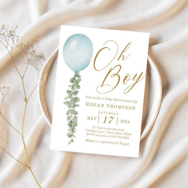 Boy Baby Shower Invitation | Baby Boy Baby Shower Invitation | Ollie + Hank