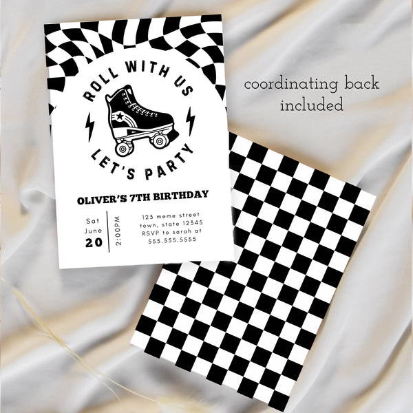 Roller Skate Party | Boy Birthday Invitations | Ollie + Hank