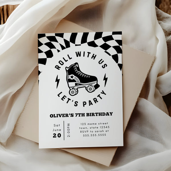 Roller Skate Party | Boy Birthday Invitations | Ollie + Hank