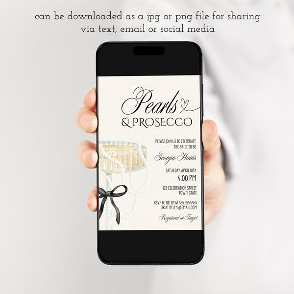 Pearls And Prosecco Bridal Shower | Bridal Shower Invitation | Ollie + Hank