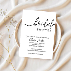 Bridal Shower Invitation | Black And White Bridal Shower | Ollie + Hank