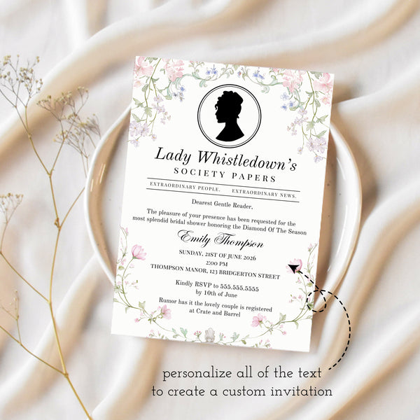 Bridgerton Bridal Shower | Bridgerton Invitation | Ollie + Hank