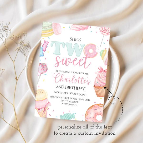 Two Sweet Birthday Invitations | Candy Birthday Theme | Ollie + Hank