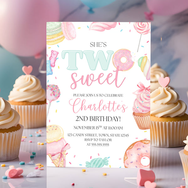 Two Sweet Birthday Invitations | Candy Birthday Theme | Ollie + Hank