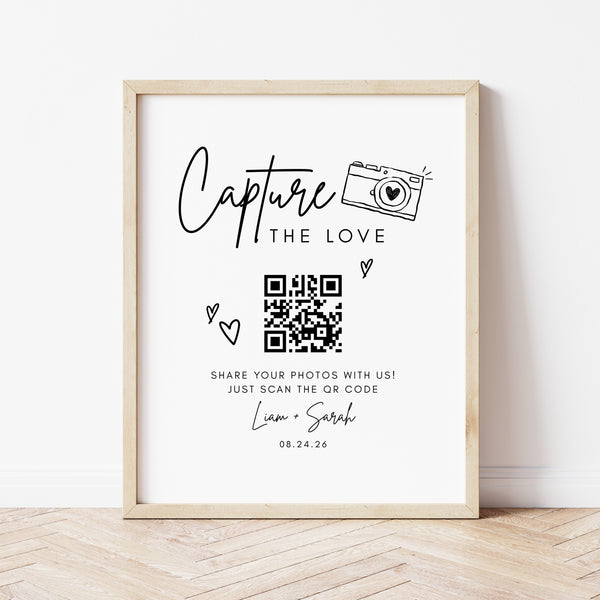Capture The Love QR Code Signs | Wedding Photo Signs | Ollie + Hank