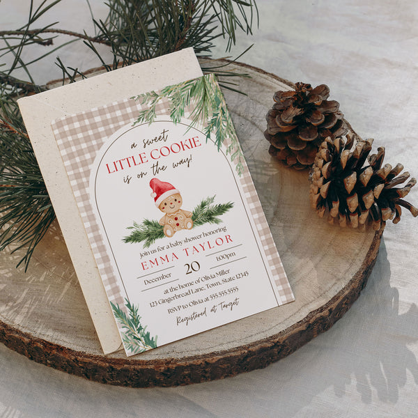 Gingerbread Baby Shower | Christmas Baby Shower Invitations | Ollie + Hank