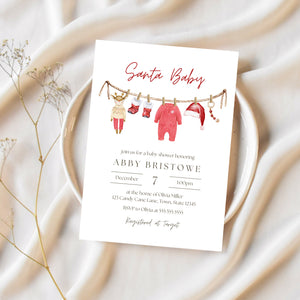 Christmas Baby Shower Invitations | Christmas Themed Baby Shower | Ollie + Hank