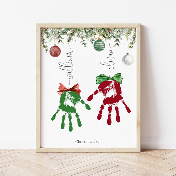Christmas Handprint Crafts | Christmas Handprint Ornament  | Ollie + Hank