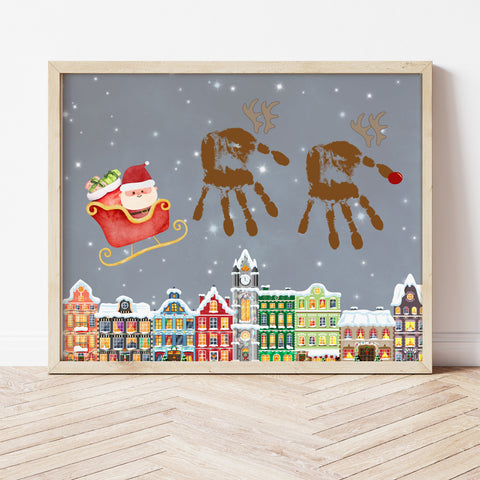 Christmas Handprint Crafts | Handprint Santa And Reindeer | Ollie + Hank
