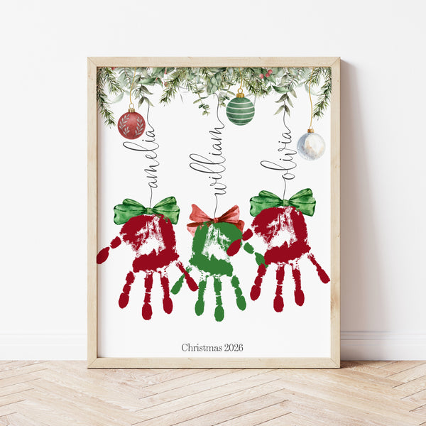 Christmas Handprint Crafts | Christmas Handprint Ornament  | Ollie + Hank