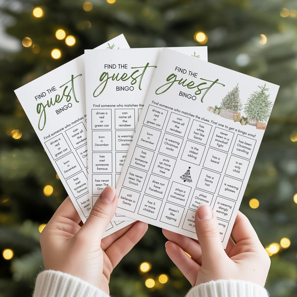 Find The Guest Bingo | Christmas Party Games | Ollie + Hank