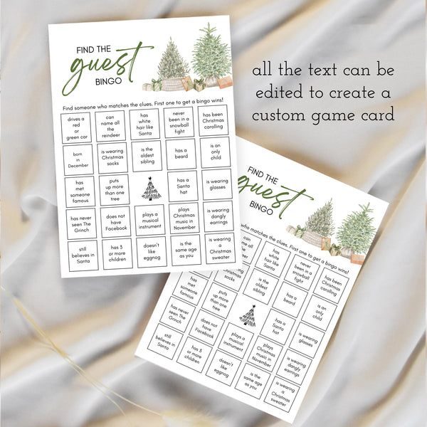 Find The Guest Bingo | Christmas Party Games | Ollie + Hank