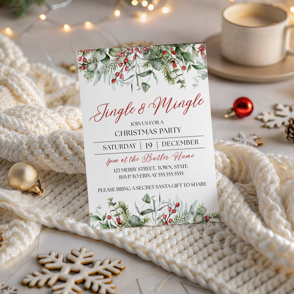 Jingle And Mingle Christmas Party Invitation | Ollie + Hank