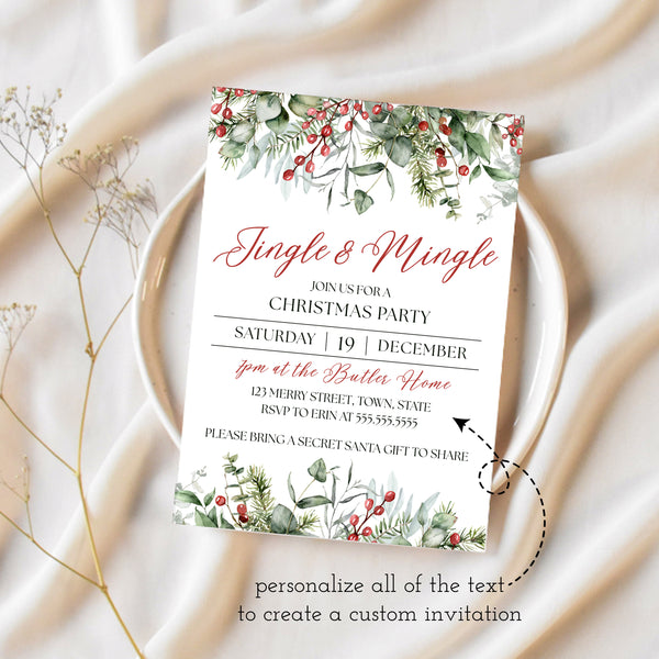 Jingle And Mingle Christmas Party Invitation | Ollie + Hank