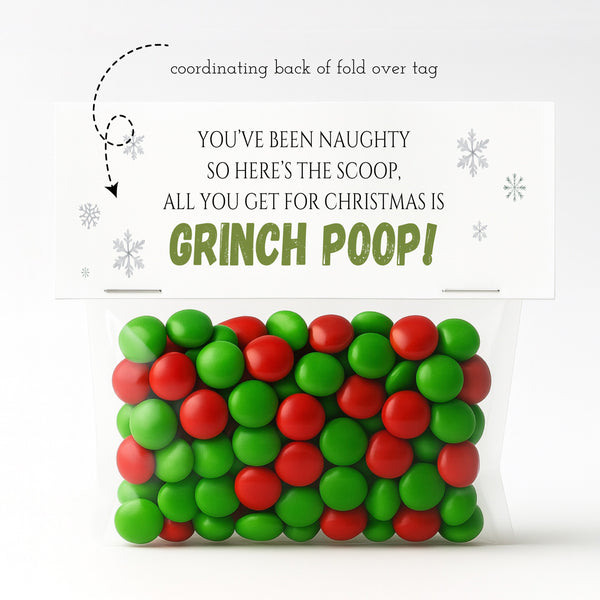 Grinch Poop Printable Tag | Christmas Treat Bag | Ollie + Hank