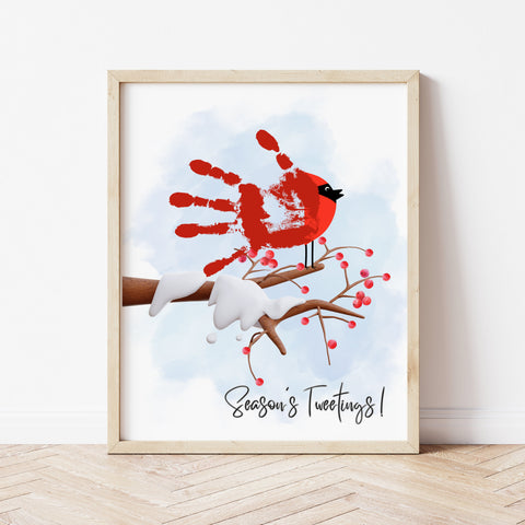 Christmas Craft Ideas For Babies | Cardinal Handprint Craft | Ollie + Hank