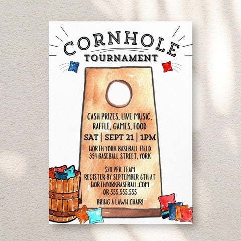 Cornhole Tournament Flyer | Ollie + Hank