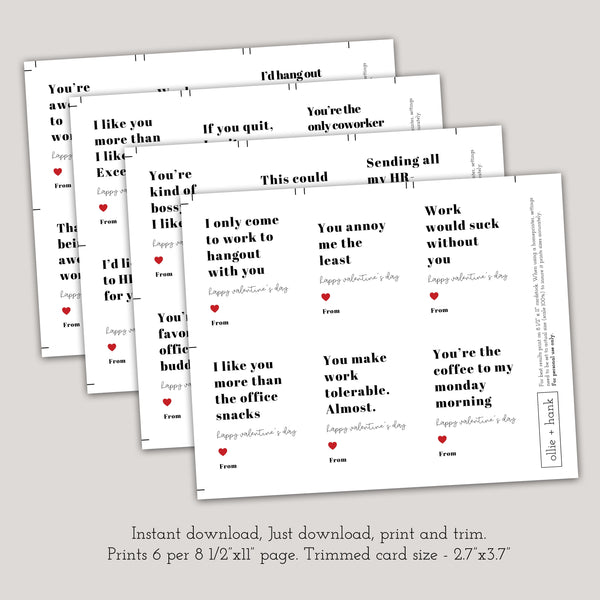 Funny Coworker Valentines | Coworker Valentine Cards | Ollie + Hank