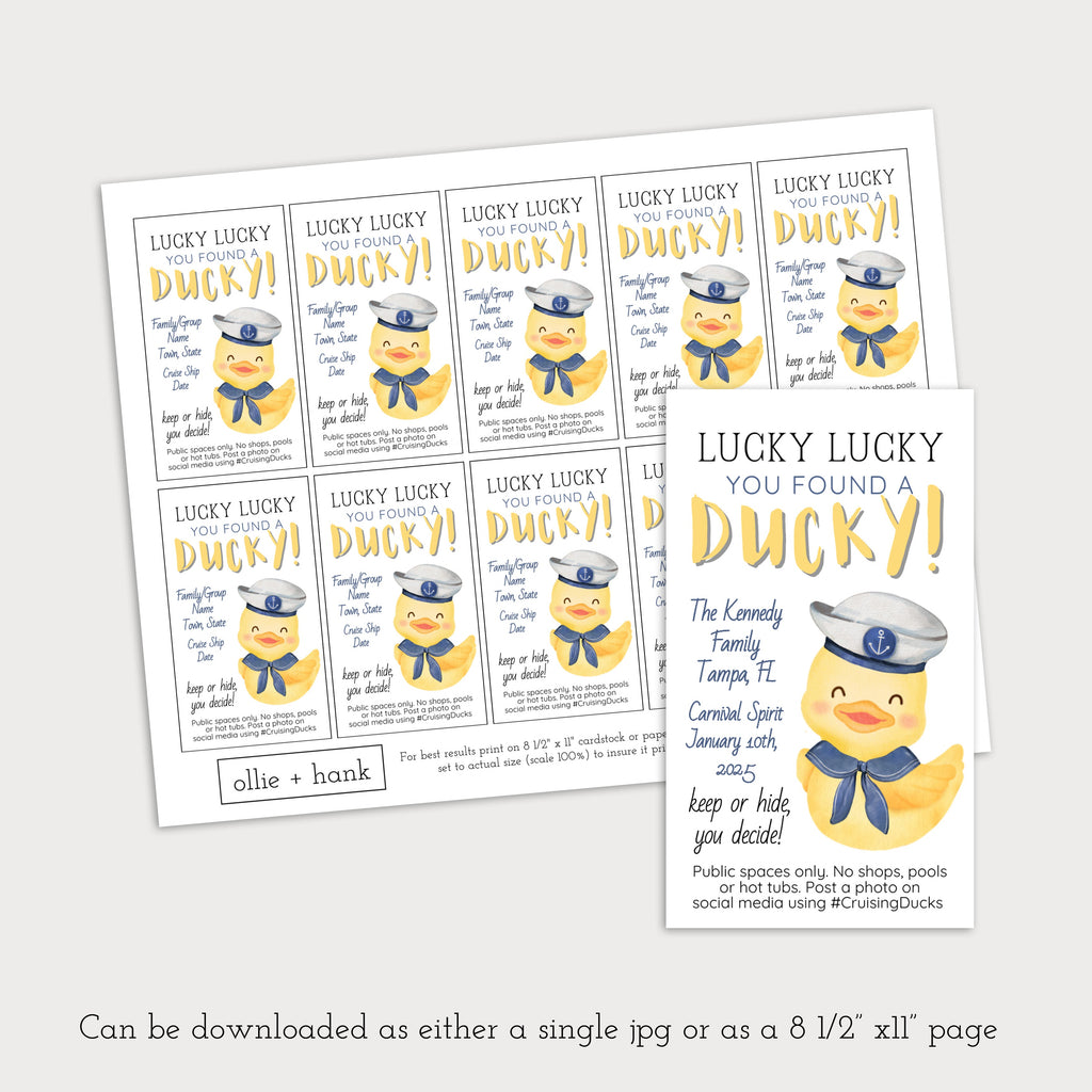 Cruise Duck Tags Printable Free Cruise Duck Tags Printable Free