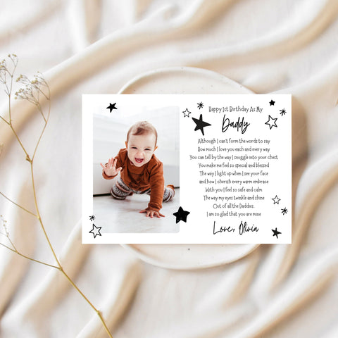 Daddy Birthday Card From Baby | Happy First Birthday As My Daddy | Ollie + Hank