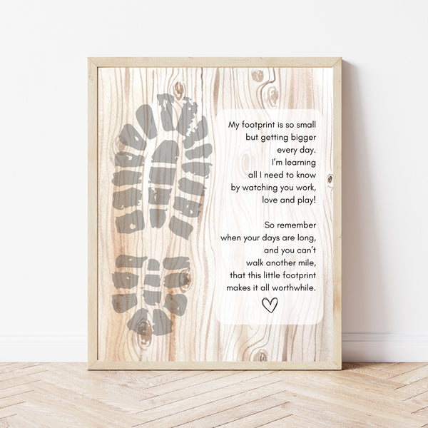 Footprint Father's Day Poem | Daddy Footprint Poem | Ollie + Hank