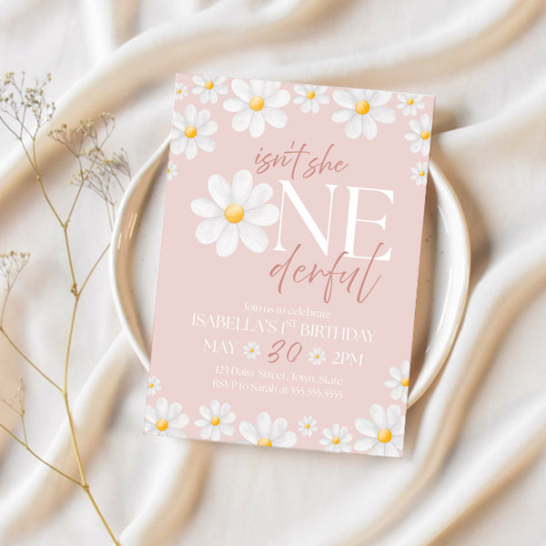 Daisy Birthday Invitation | First Birthday Invitation | Ollie + Hank