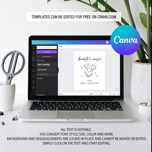 Onesie Decorating Station Sign | Decorate A Onesie Baby Shower | Ollie + Hank