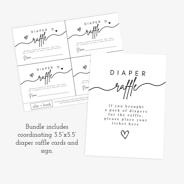 Diaper Raffle Sign | Diaper Raffle Tickets | Ollie + Hank