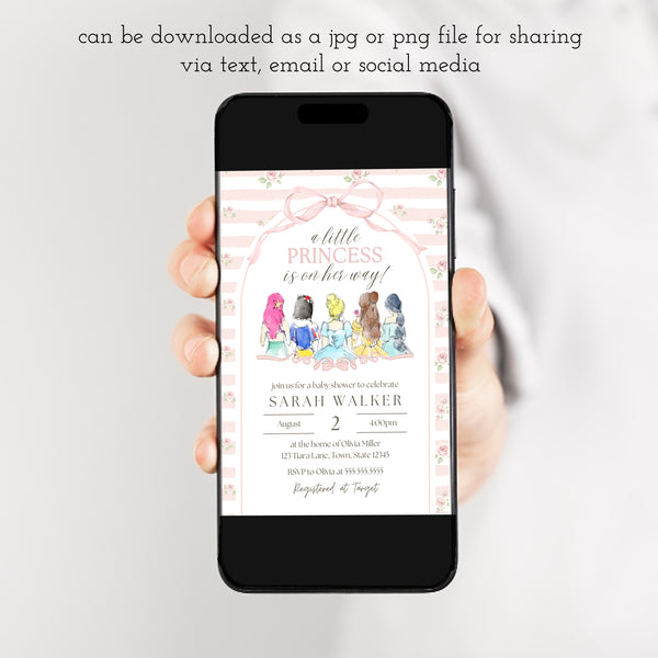 Princess Baby Shower Invitations | Disney Princess Baby Shower  | Ollie + Hank