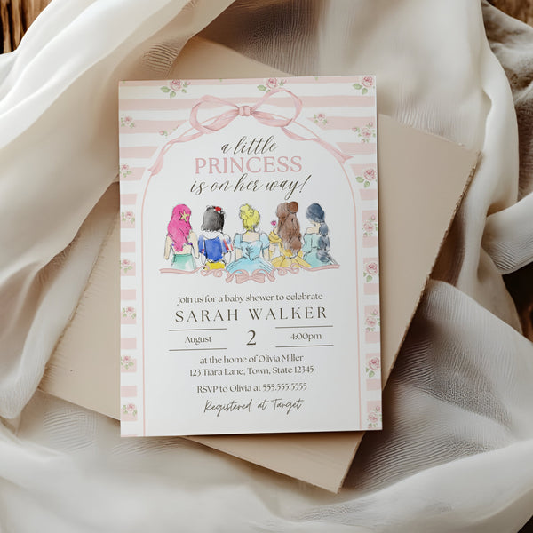 Princess Baby Shower Invitations | Disney Princess Baby Shower  | Ollie + Hank