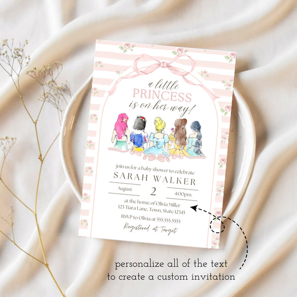 Princess Baby Shower Invitations | Disney Princess Baby Shower  | Ollie + Hank