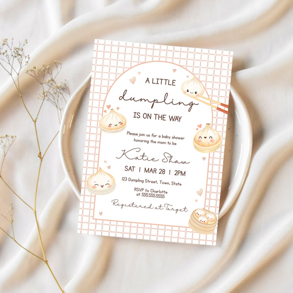 Dumpling Baby Shower Invitation | A Little Dumpling Is On The Way | Ollie + Hank