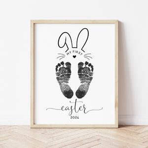 Easter Bunny Footprints Printable | Easter Footprint Art | Ollie + Hank