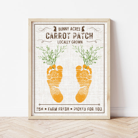 Easter Crafts For Infants | Carrot Footprint Art | Ollie + Hank