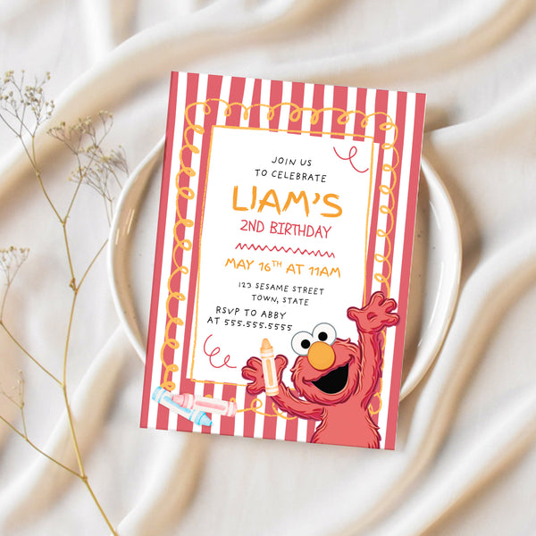 Elmo Birthday Invitation | Elmo Birthday Party | Ollie + Hank