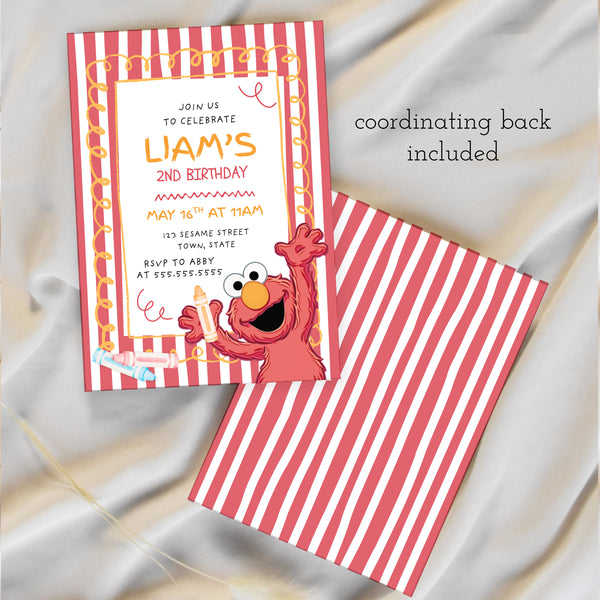 Elmo Birthday Invitation | Elmo Birthday Party | Ollie + Hank