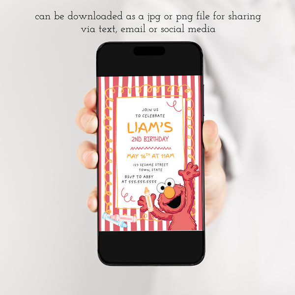 Elmo Birthday Invitation | Elmo Birthday Party | Ollie + Hank