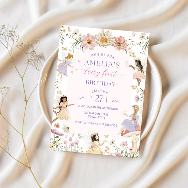 Fairy First Birthday | Fairy Birthday Invitation | Ollie + Hank
