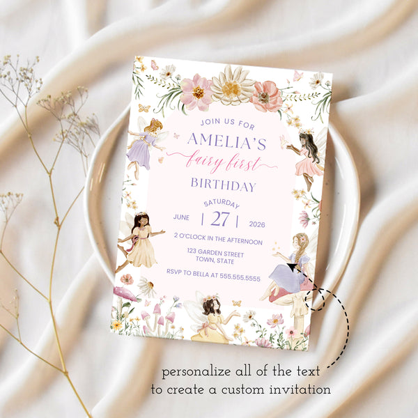 Fairy First Birthday | Fairy Birthday Invitation | Ollie + Hank