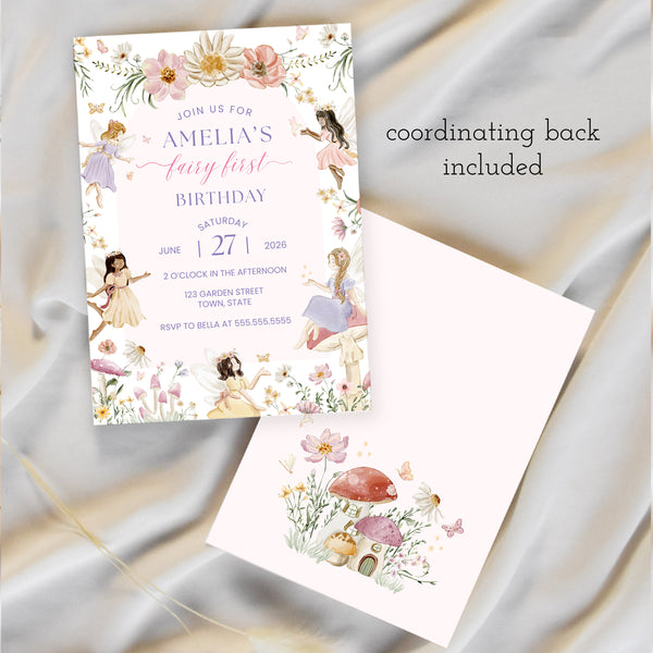 Fairy First Birthday | Fairy Birthday Invitation | Ollie + Hank
