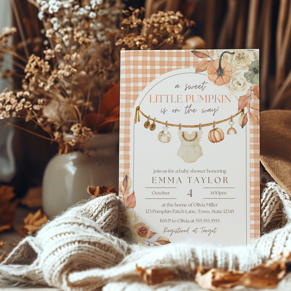 Little Pumpkin Baby Shower Invitation | Fall Baby Shower Invitations | Ollie + Hank