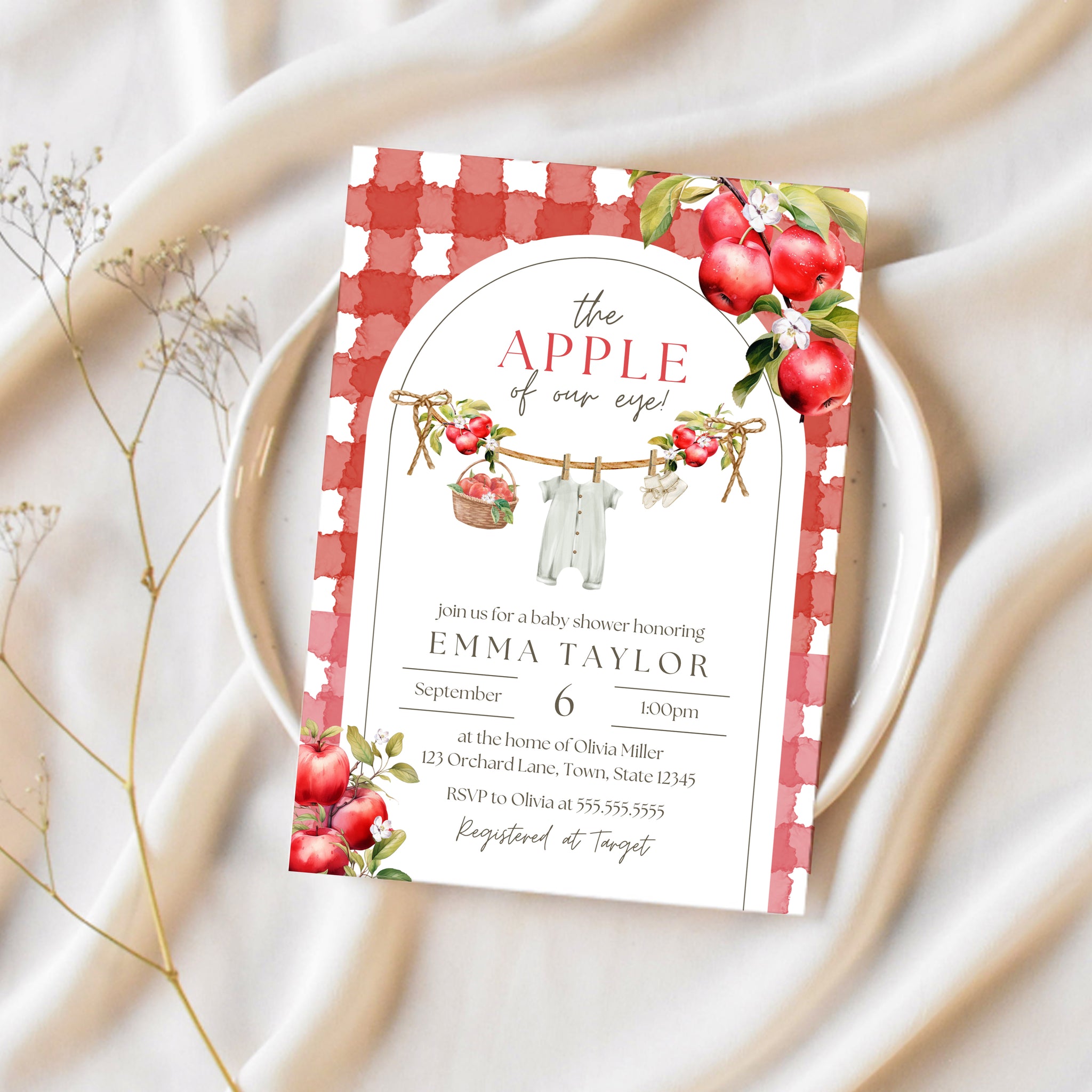 Fall Baby Shower Invitations | Apple Of Our Eye | Ollie + Hank