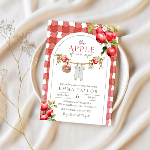 Fall Baby Shower Invitations | Apple Of Our Eye | Ollie + Hank
